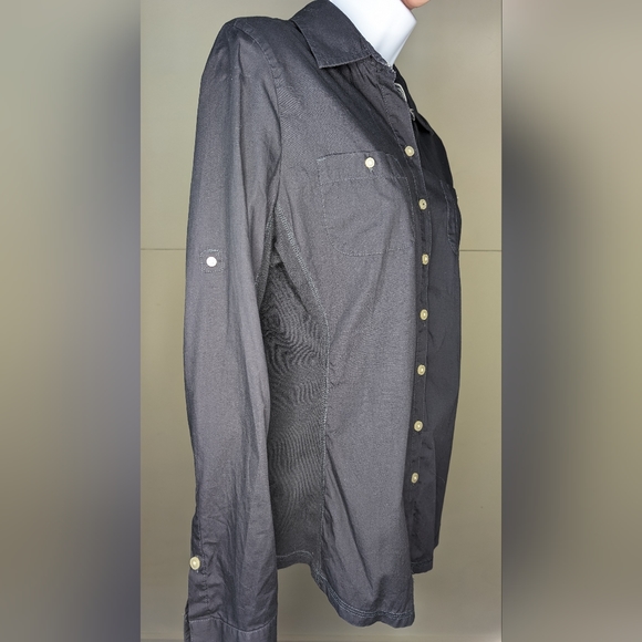 Converse Button Down Long Sleeve Shirt Dark Gray - Picture 4 of 6